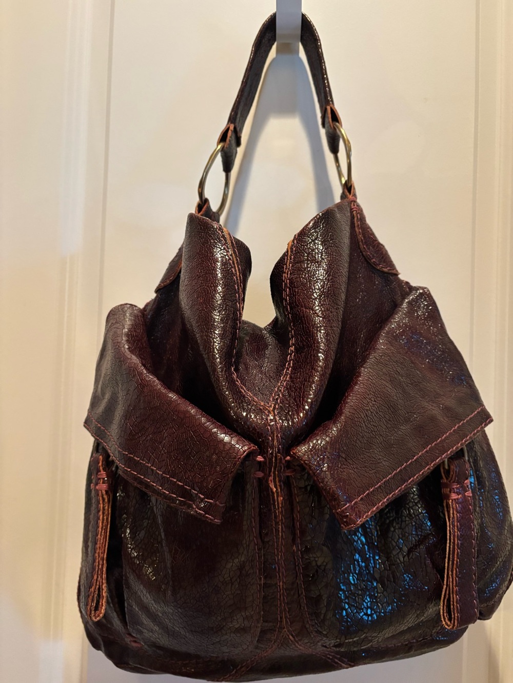 49 Square Miles Sq Mi Textured Leather ✨ Big Mouth Hobo ✨BedStu Free People